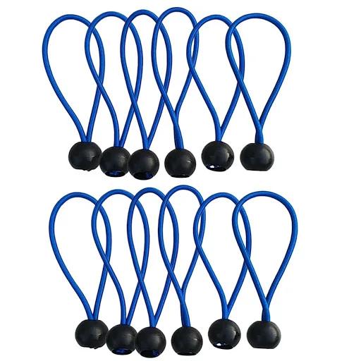 Heavy Duty Retractable Any Length Bungee Cords Loop With Ball Tarp Tie Down Elastic Bungee Ball 100 pack Toggle Tie Manufacturer