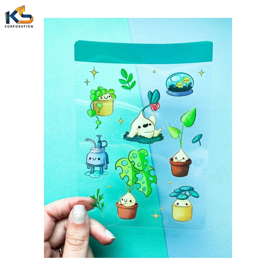 Custom Self Adhesive Clear Logo Kiss Cut Stickers On Sheets Personalized Custom made Transparent Sticker Sheets