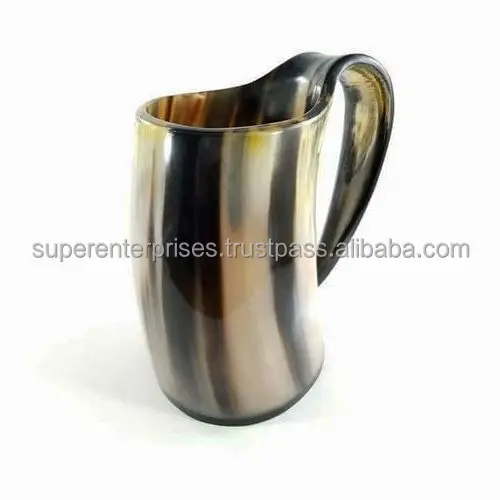 Shiny And Natural Design Horn Mug for Beer Drinking Indoor Decor Unique Material Design Drinking Mug