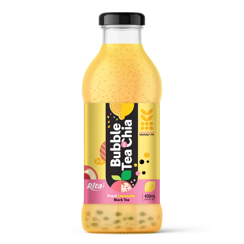 Free Sample Best Sell  Bubble Tea 400Ml Bubble Tea Chia With Raspberry Dragon Fruit Black Tea Flavor