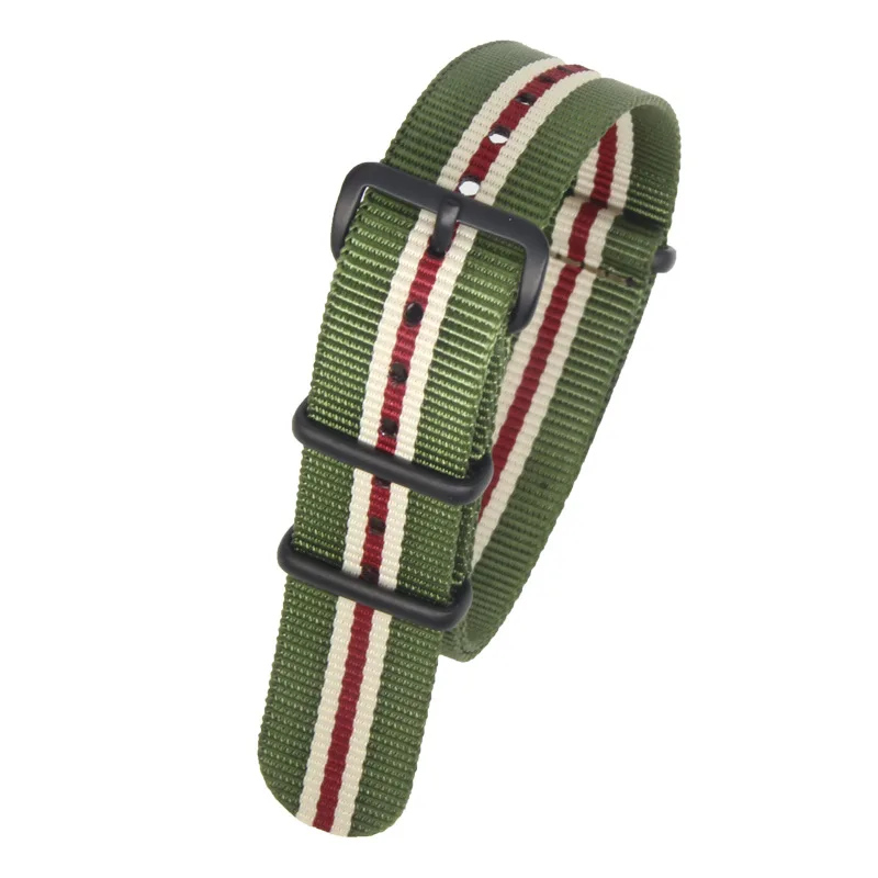 Wholesale Custom Watch Bands18/20/22mm Suitable nylon strap  integrated band solid color watch strap