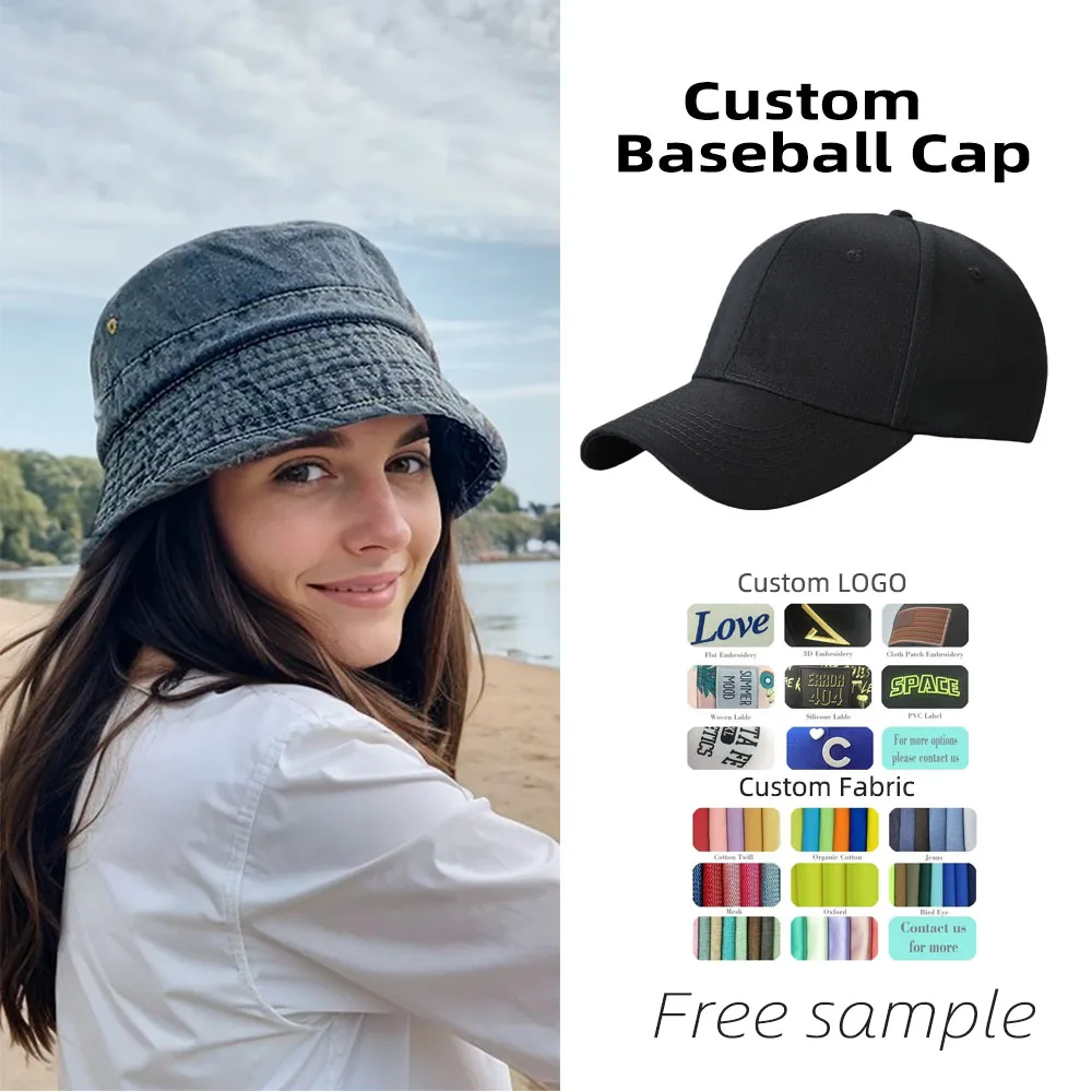 OEM Fashion Caps for Men Hat Cap With Logo 2024 Plain Color Block Custom Metal Embroidery Classic Hair Nylon Baseball Hat