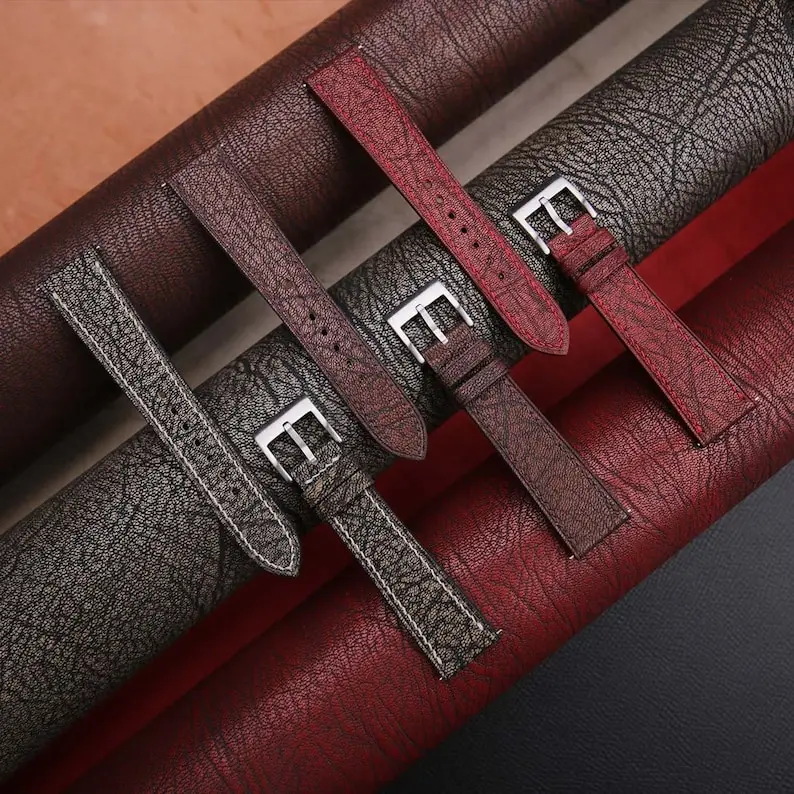 Luxury Handmade Leather Watch Strap For Men Luxali Brand Imported Cow Leather Watch Strap Size 18mm20mm22mm Vintage Watch Bands