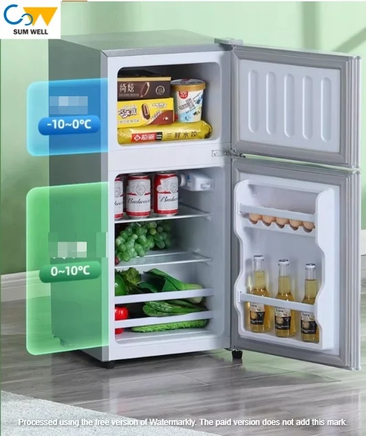 First-class energy-saving small refrigerator for home small dormitory rental mini power-saving office double-door
