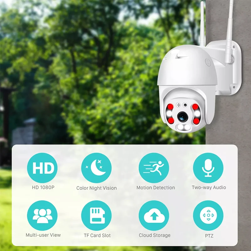 Outdoor Waterproof 4.0X Zoom 500W 1080P 2K 4K Ultra HD IP Wireless 2.4G Wifi 4G Ptz Rotation IP Surveillance Security Camera