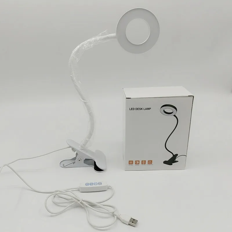 USB Dimmable Metal Desk Lamp Gooseneck Clamp LED Light 3Mode 10Brightness Home Office Reading Crafting Computer Work Video Calls