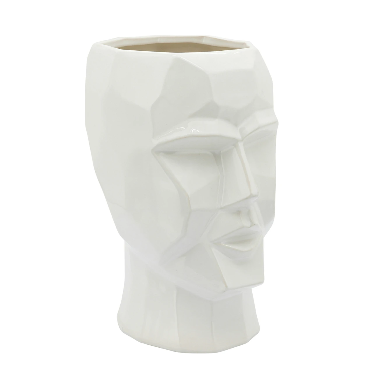 Sagebrook Home Ceramic Face Vase White 12 inch Premium Quality Wholesale Supplier