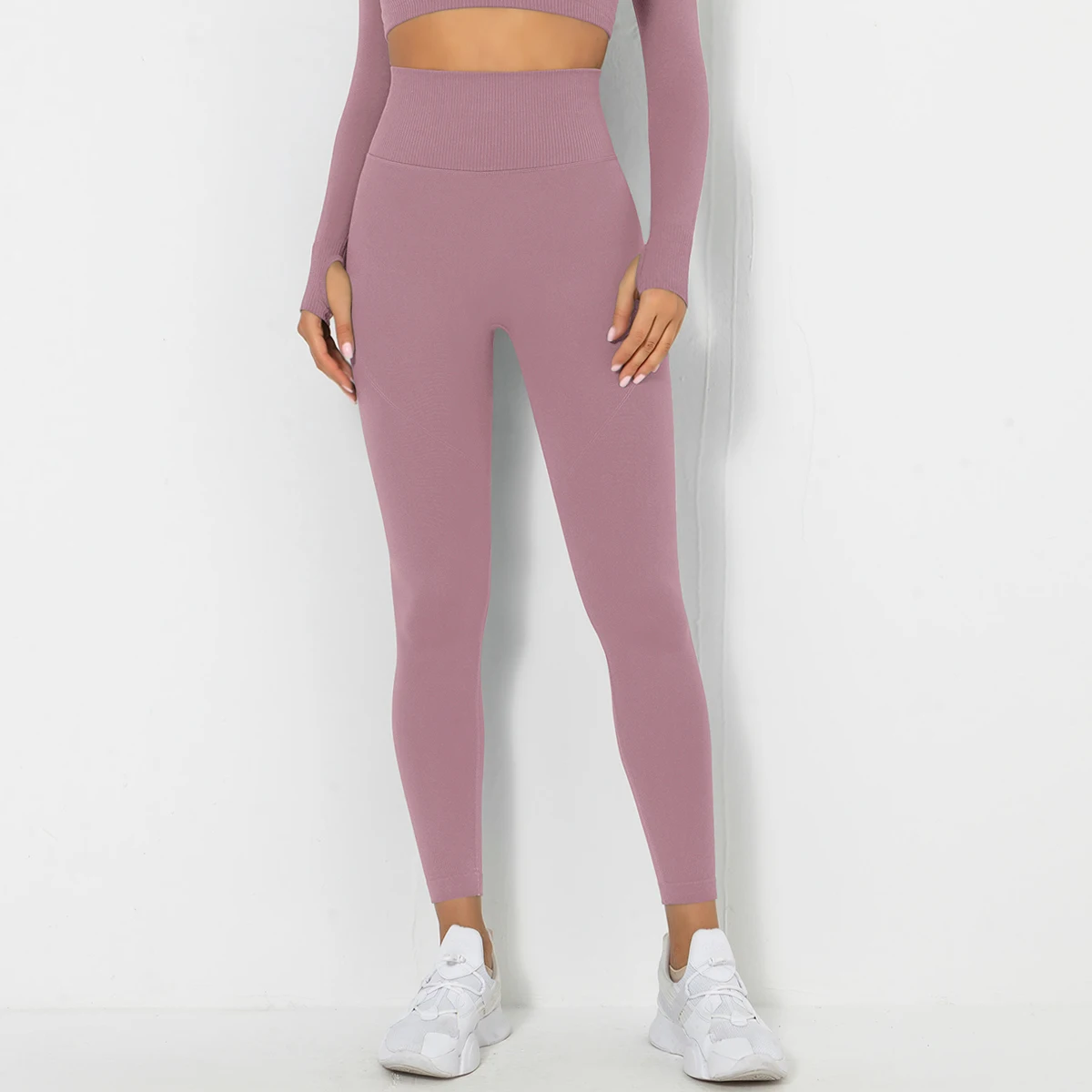 Solid Colors Seamless Breathable High Waist Scrunch Butt Yoga Pants Workout Gym Leggings For Women