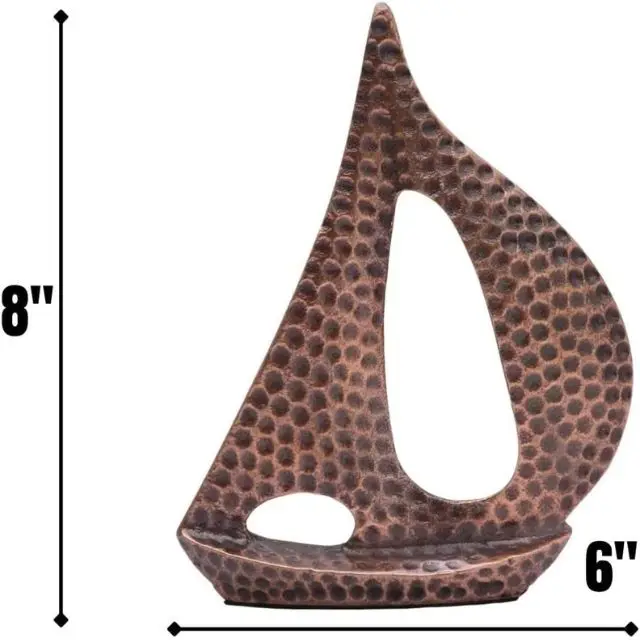 Pair of Handmade Metal Sailing Boat Sailboat Yacht Table Metal Art Nautical Decor Sculpture