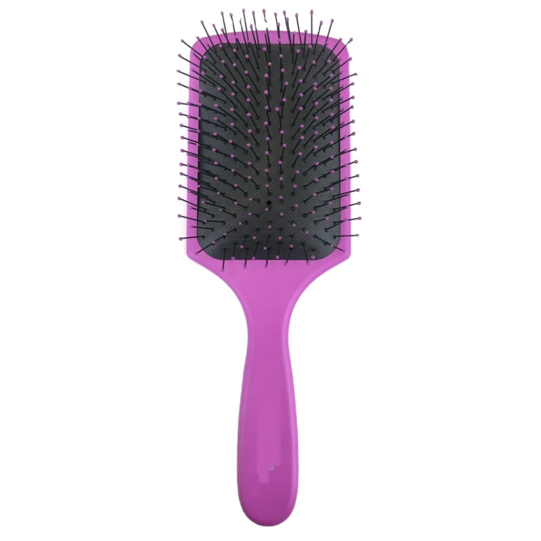 Wholesales Plastic Hair Brush with Paddle Hair Accessories Regular Size Plain Color Custom Packing Detangle Hair Comb