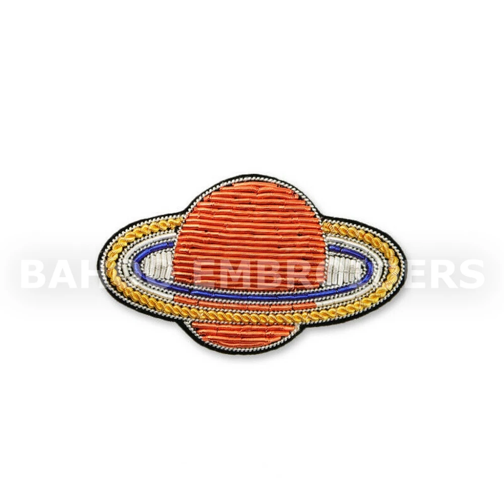 SILK EMBROIDERED BADGE PLANET DESIGN