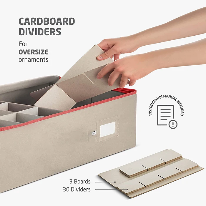 Christmas Ornament Storage Containers Organizer 6 Layers with Dividers Fits up to 72 Ornaments Balls