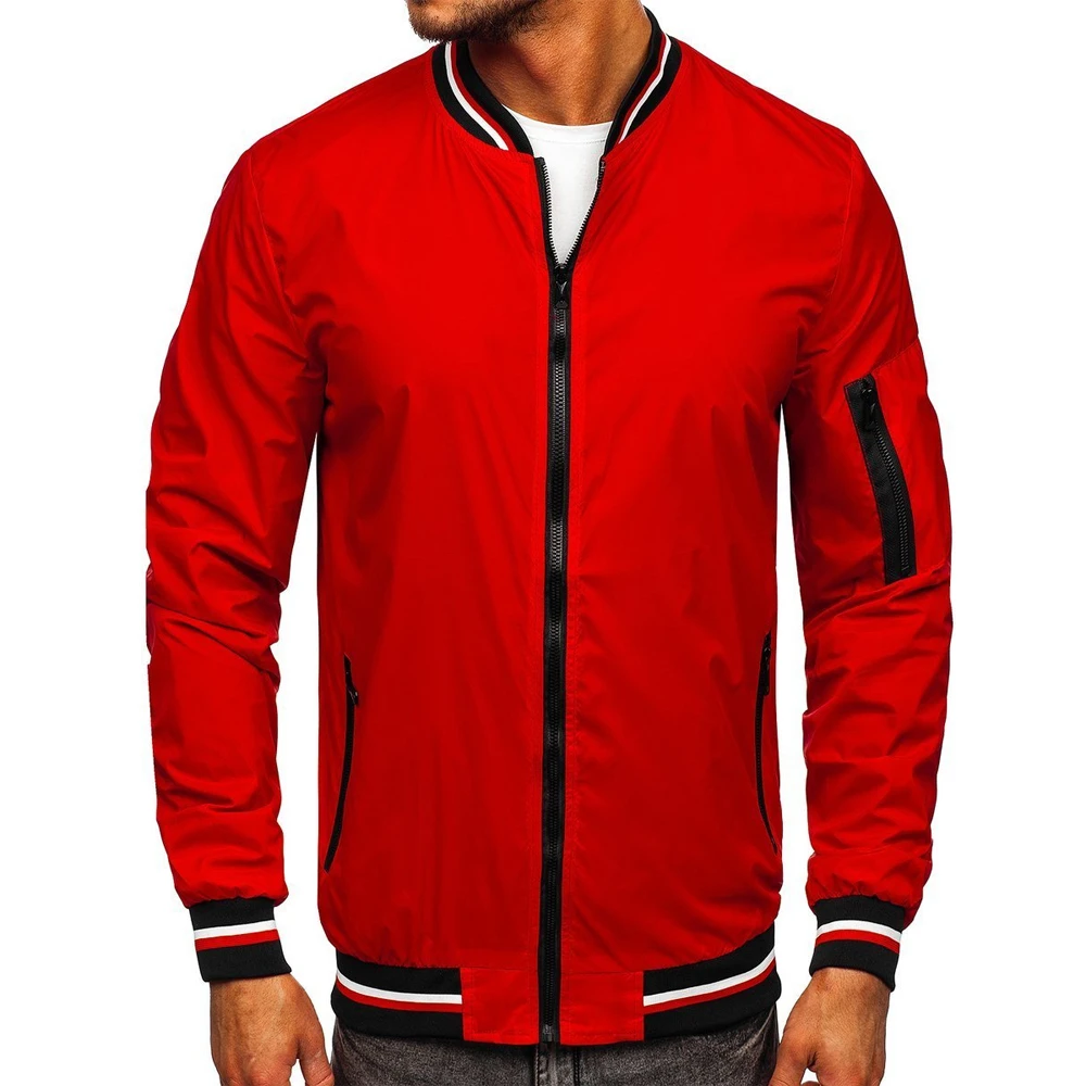 OEM Services New Style Long Sleeves Winter Wear Men Bomber Jacket  Custom Printed Logo Plain Blank Men Bomber Jacket