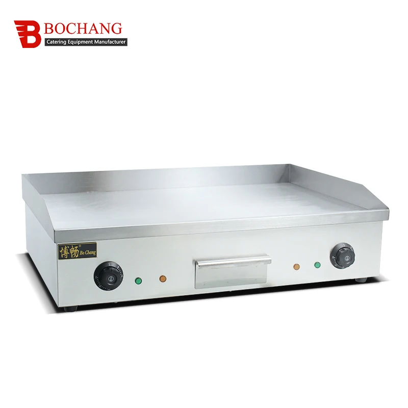 Wholesale Flat Plate Griddle Electric Catering Equipment Stainless Steel Hamburger Griddle Hot Sale Industrial Electric Griddle