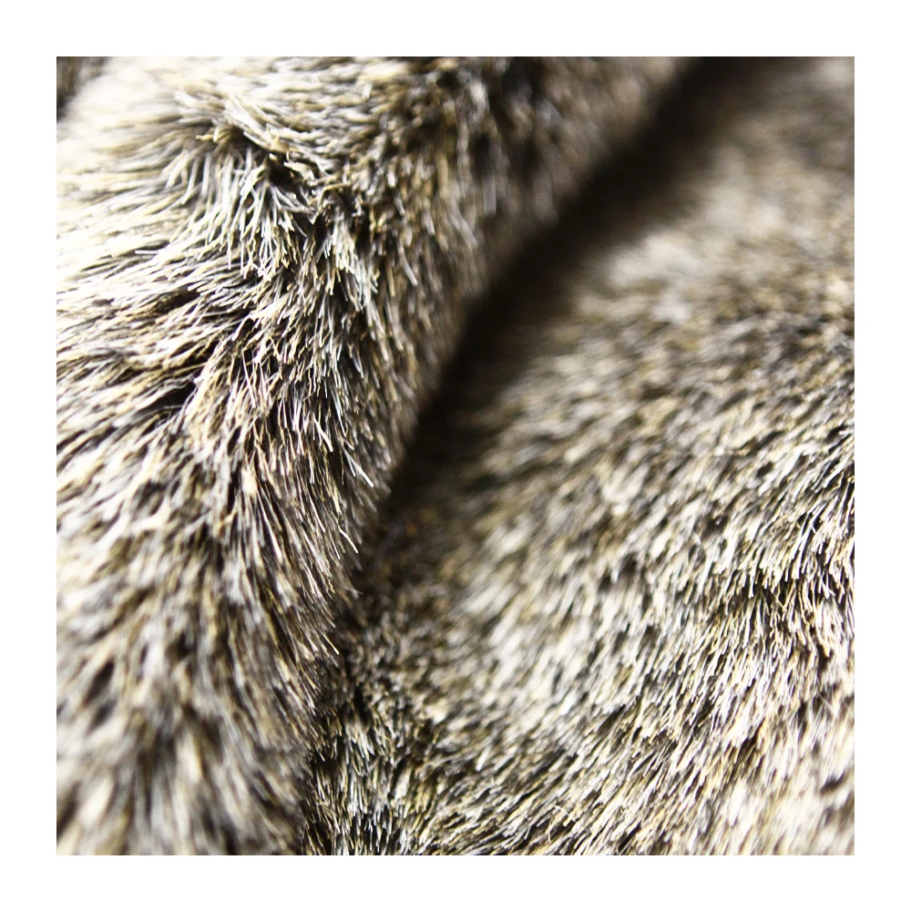 Super Warm Gray Color Artificial Fur Fabric Brushed Polyester Custom Long Pile Fabric For Garment Toy