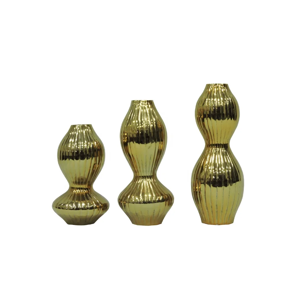 Molds Flower Pots and Planters of Aluminium Metal Home Decor flower pots and vases in white and gold color use for home decor