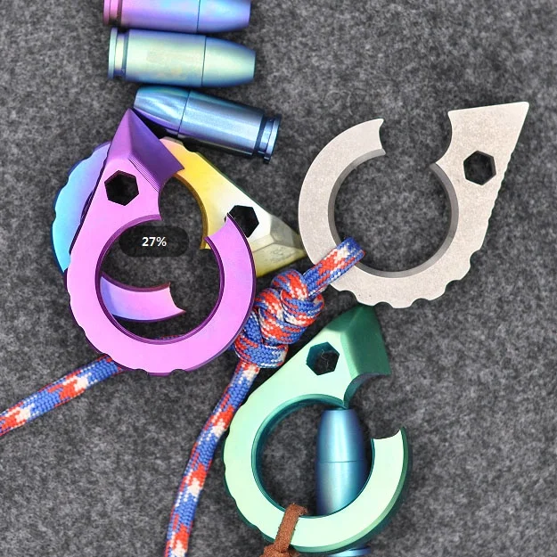 Customized GR5 Titanium copper break window  EDC tool multifunctional gear