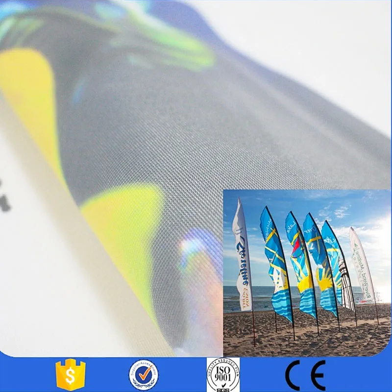 110gsm Outdoor Polyester Flag Fabric for Inkjet Printer Eco-Solvent Printable Backlit Material Film Paper Type Shoe Fabrications