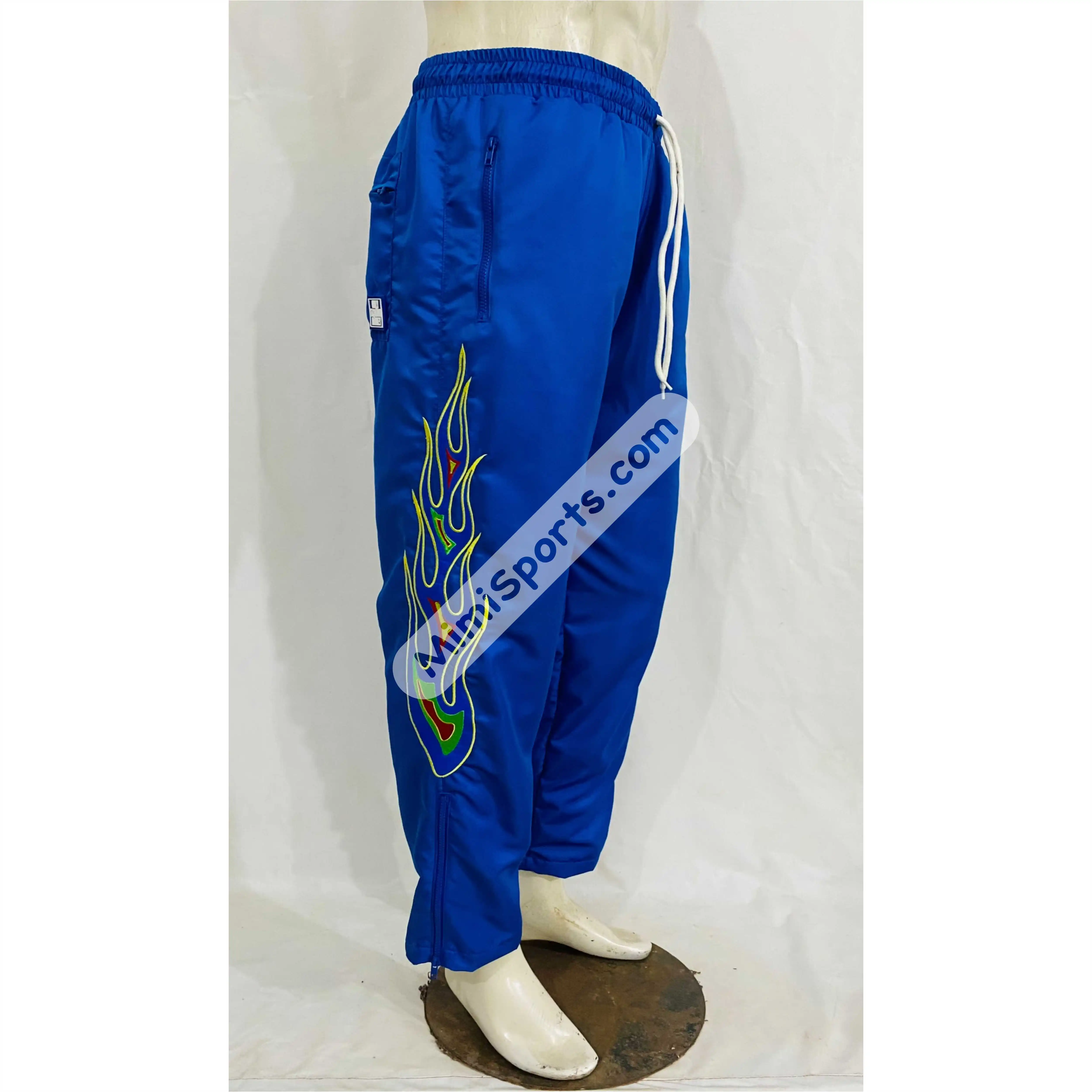 Trending Blue Customer Windbreaker Nylon Pant Custom sweatpants 3m reflective streetwear windbreaker nylon pants for men