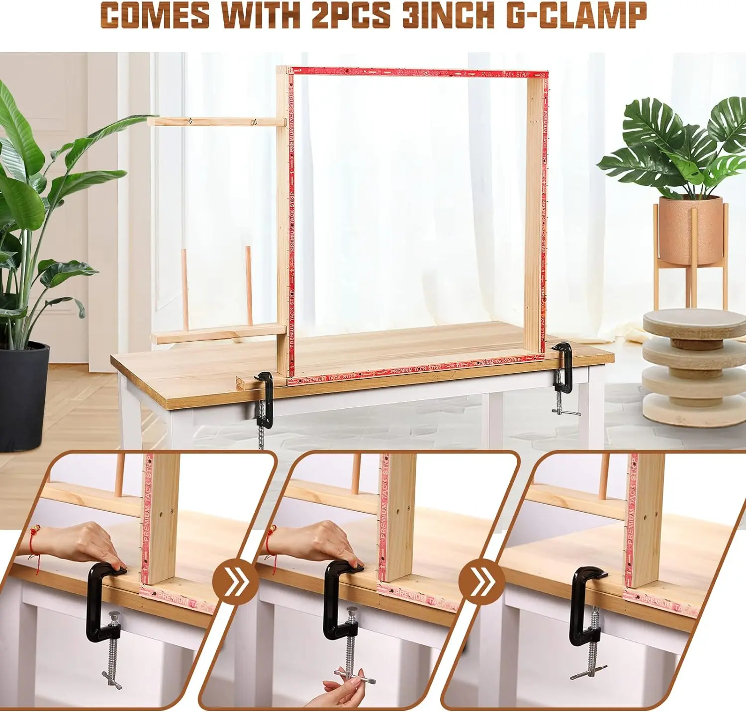 Wholesale Custom Wooden Durable Tufting Frames for Making Rug Weaving Carpet