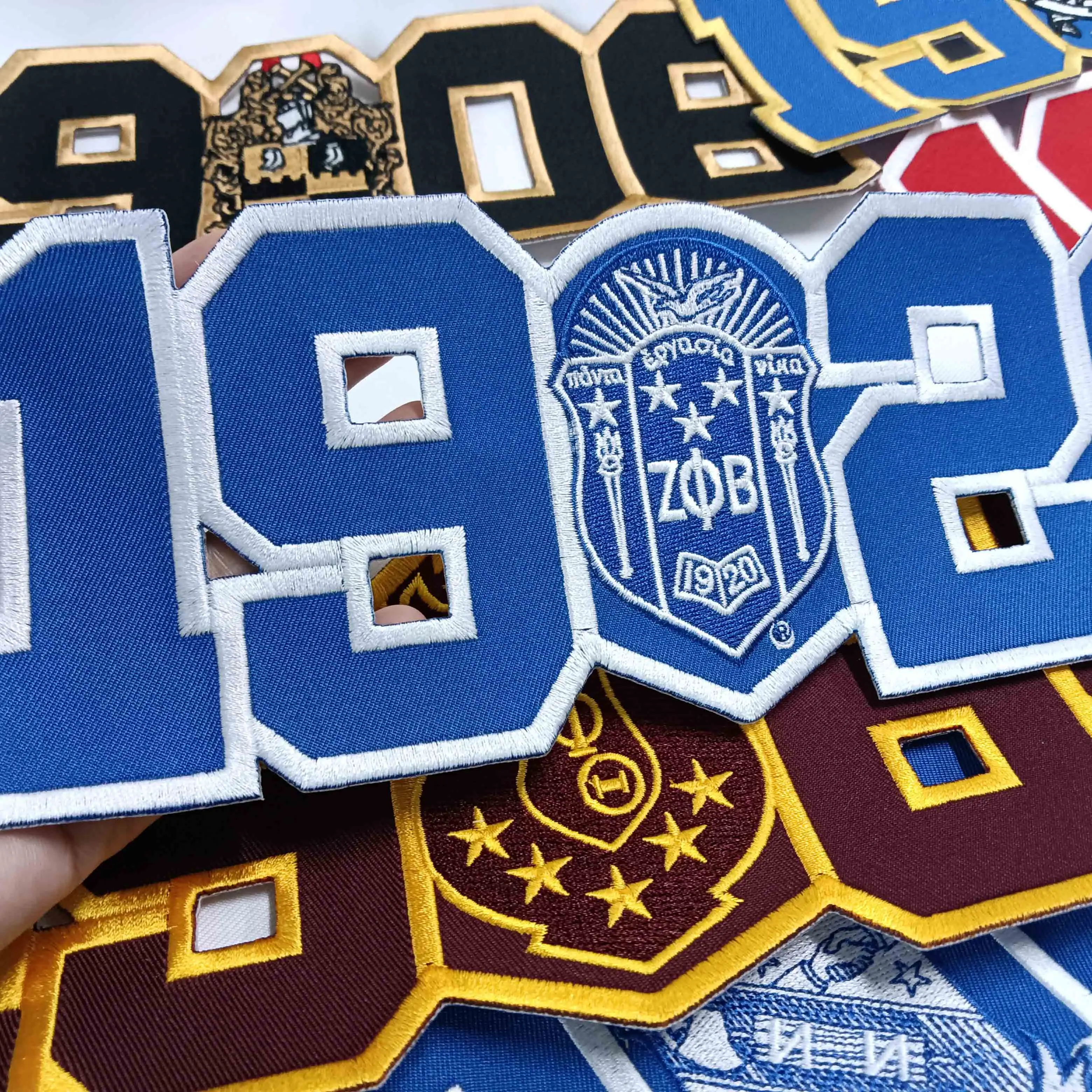 Custom Greek Letters Chenille Patches Greek Patches Heat Applied Fraternity Sorority Greek Letters Embroidery Patches