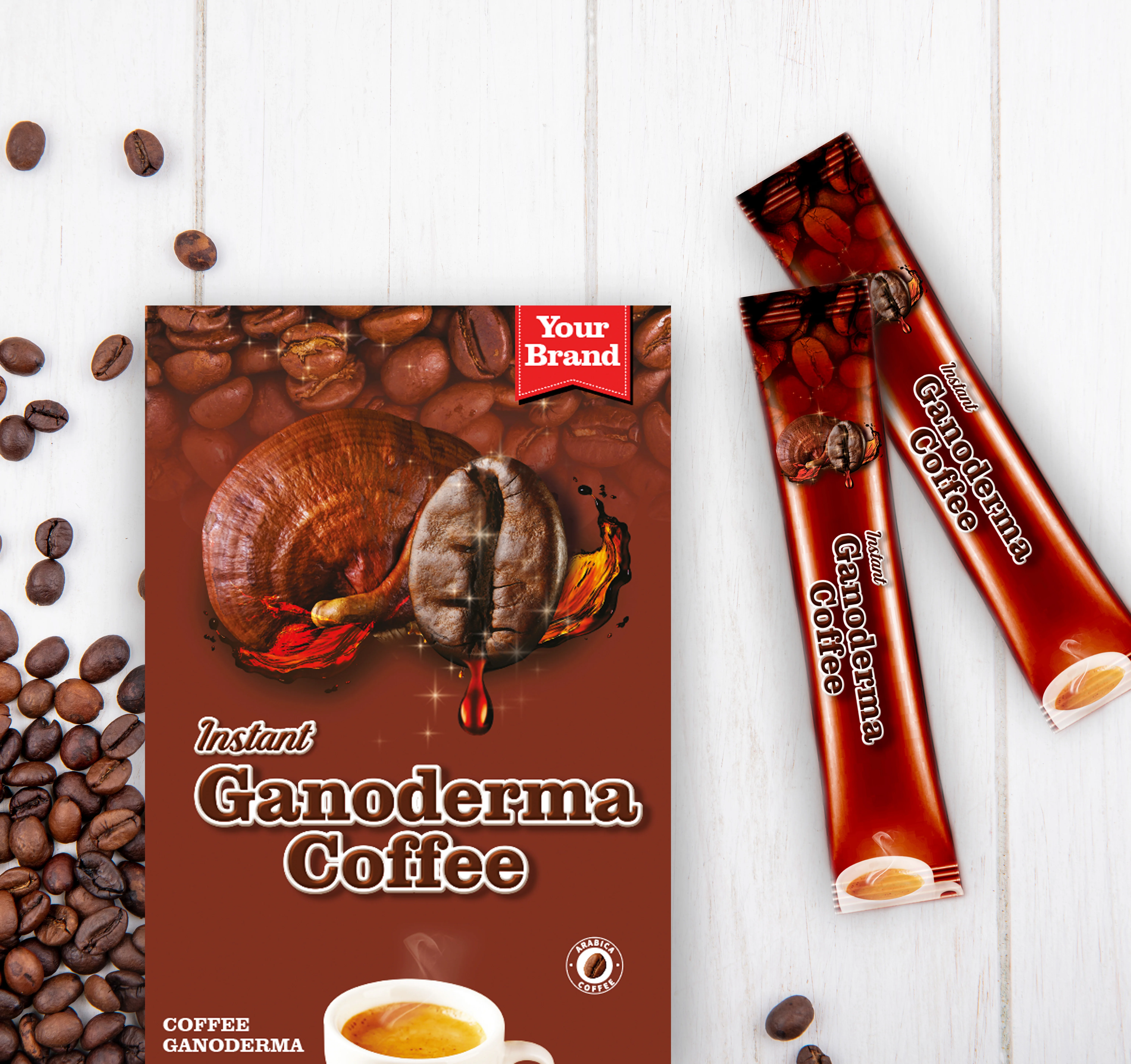 Органический Растворимый Кофе Ganoderma частная марка грибной кофе для мужчин и женщин здоровья