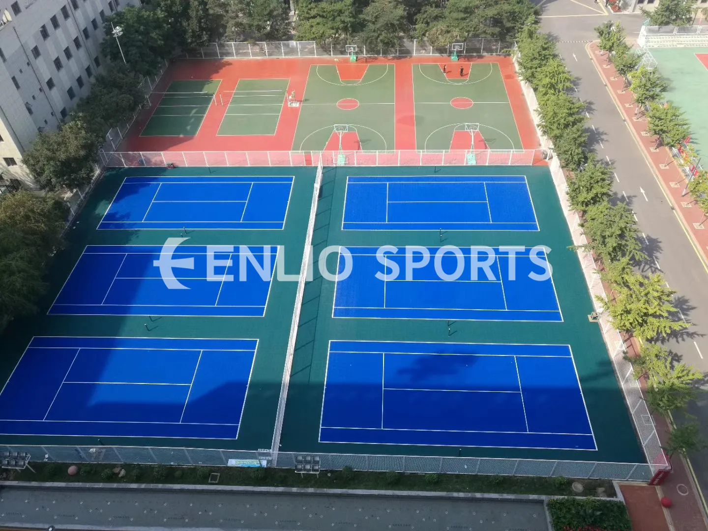 Outdoor Sports Court Mat Pickleball Volleyball Sport Court/Tennis Court Cover/Roller Skating PP Interlocking Flooring
