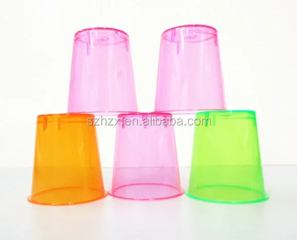 Wholesale plastic edible communion 1oz Cheap Customized Logo Clear Wine Drinking small cup Multi colored Shot Glasses