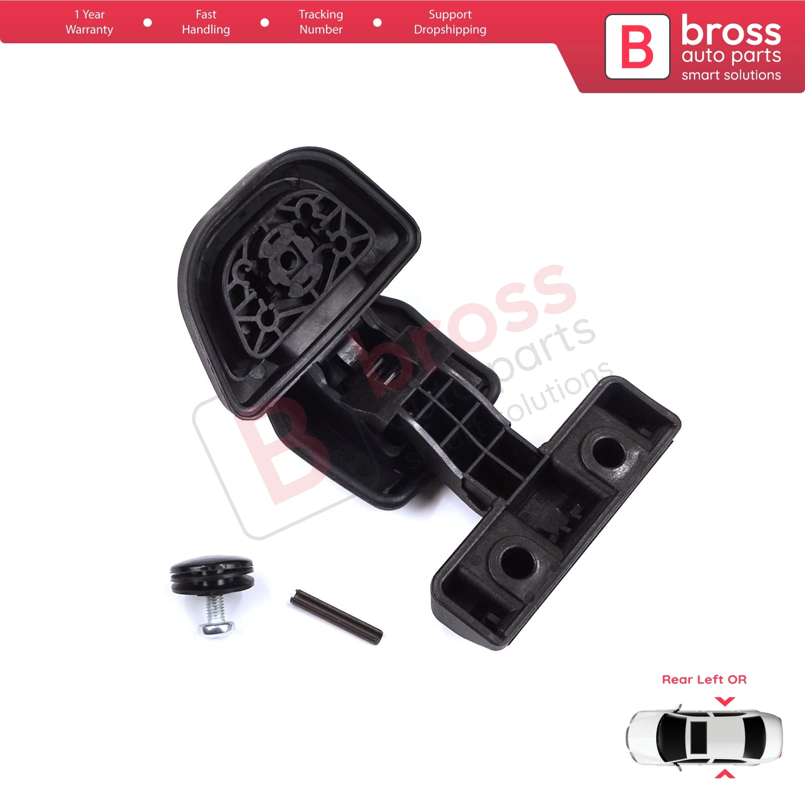 BDP1362 Rear Sliding Door Window Glass Latch Bracket for Ford Transit Tourneo Courier C4A B460 MK1 2014-2023 5-Door