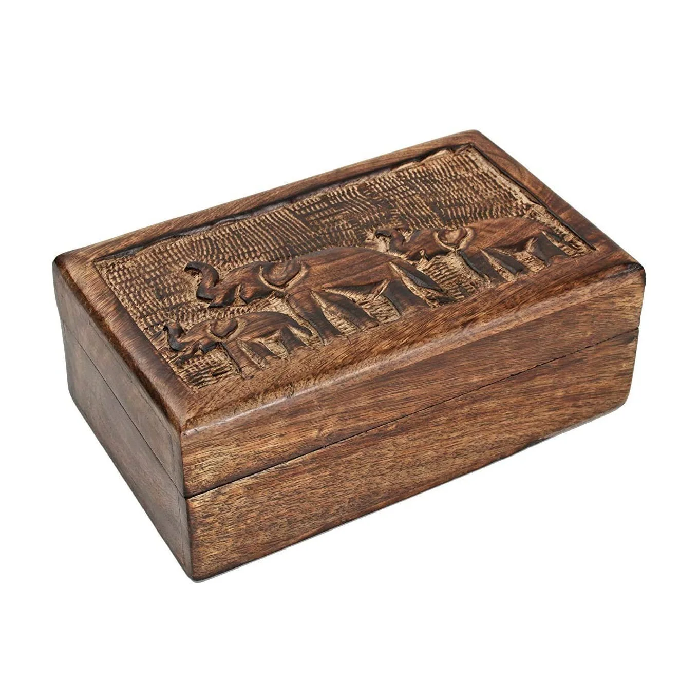 Artisan Crafted Mango Wood Carved Storage Boxes with Detailed Patterns Ideal Home and Office Organizers