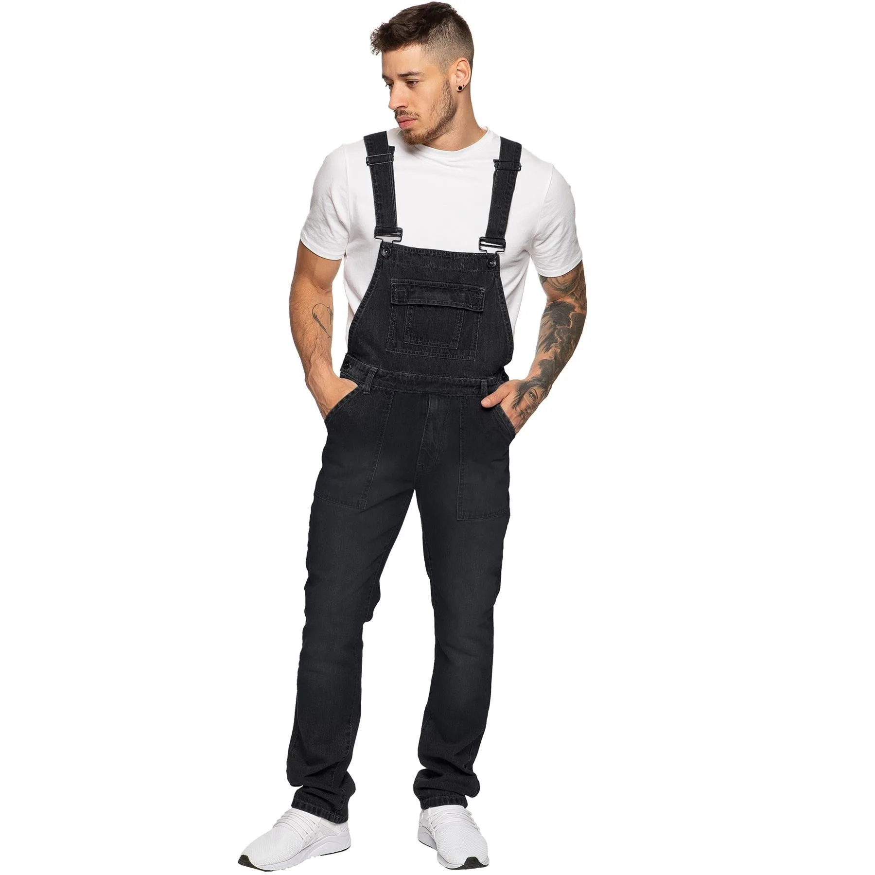 Wholesale New Fashion Overalls Trousers Denim Suspenders Black Dungaree Jeans Stylish Jeans Pant For Men