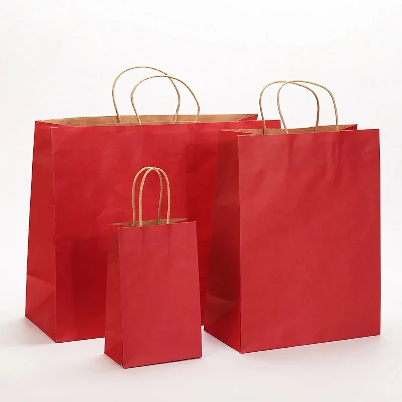 Full Certificates High Quality Custom Logo Kraft Recycled Paper Shopping Gift Bag