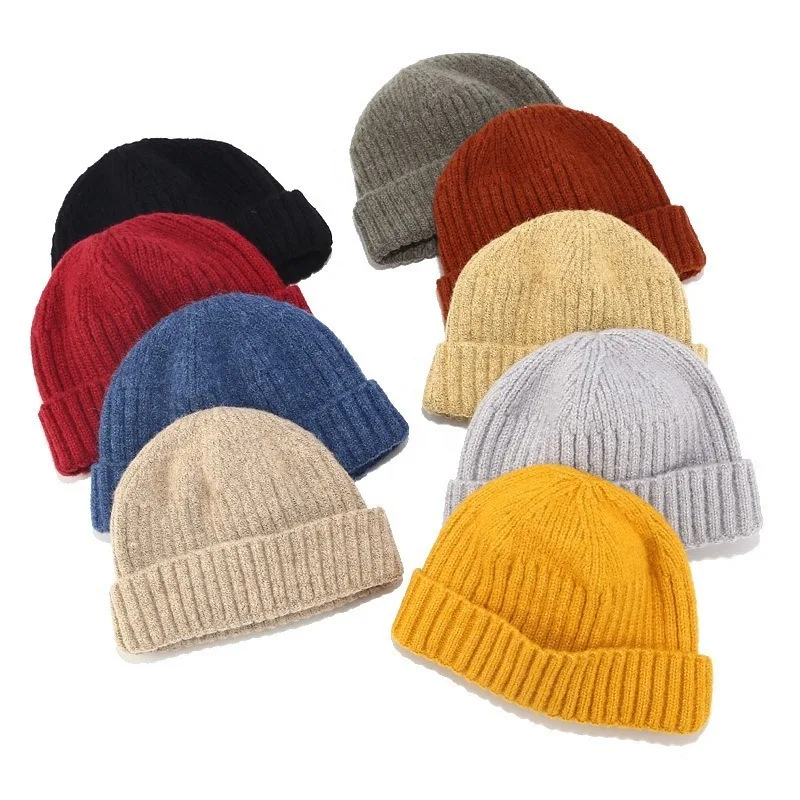 OEM New Fashionable Winter Beanie 100% Wool Fabric Customized Color Beanies In Low Price Beanies