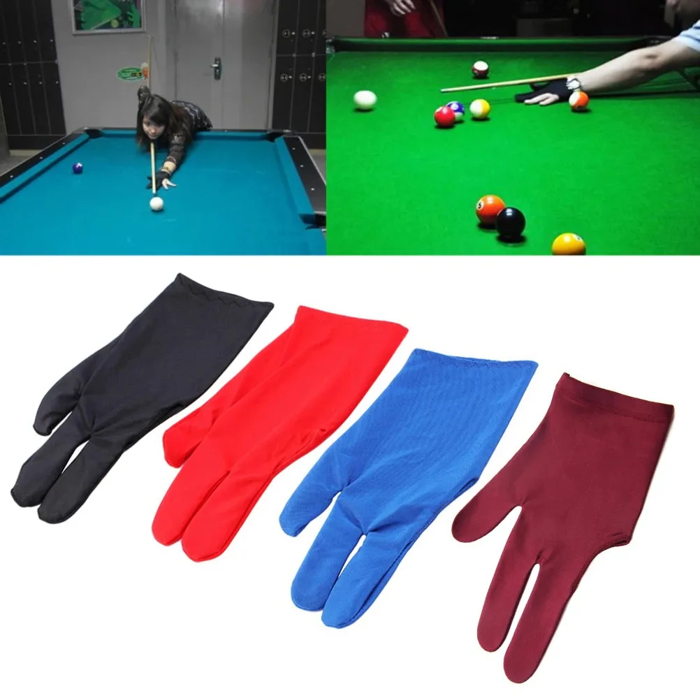 Wholesale OEM Service  Billiard Cue Glove Pool Left Hand Open Three Finger Accessory for Unisex Women and Men