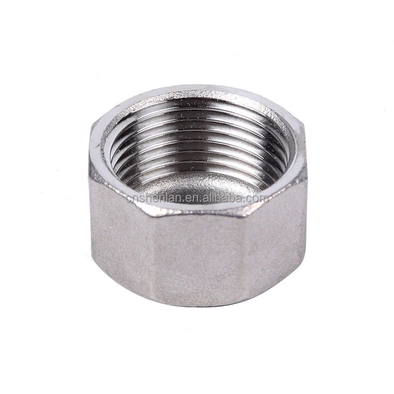SS304 Pipe Fitting 1/2 inch 3/4 inch BSP Female Thread Stainless Steel Hex Cap For Plumbing