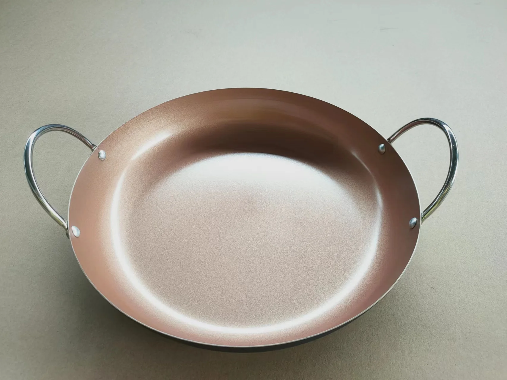 12 6 'испанский морепродуктов сковородка для жарки кастрюли Cooper эффект антипригарным паэлья с двумя ручками