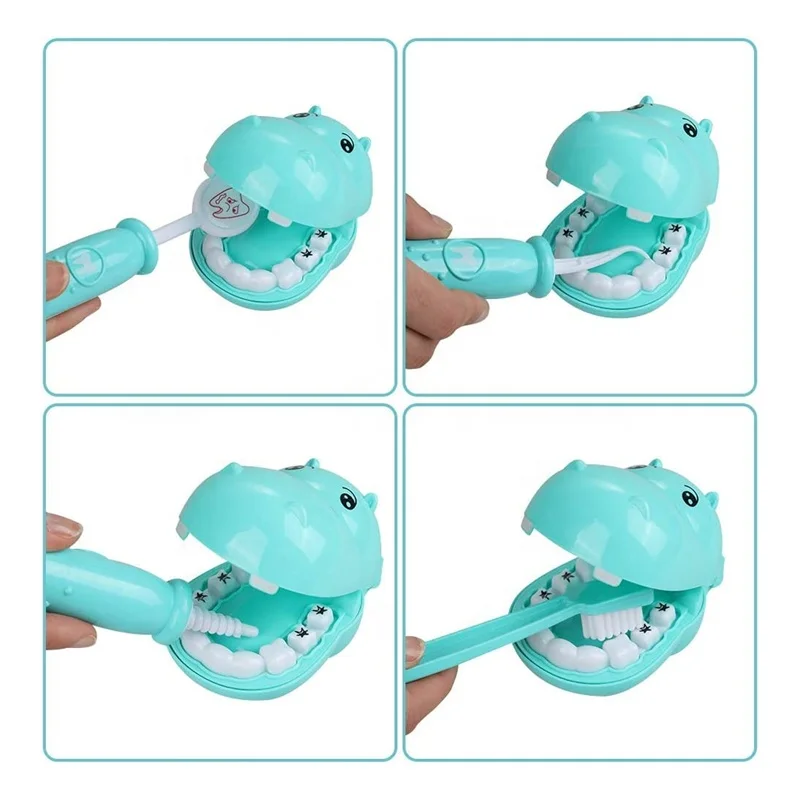 New design Indoor Role Play Dental Tools Set  With Storage Box & Lights & Sounds For Girls/  Boys Kids Doctor Kit Toys