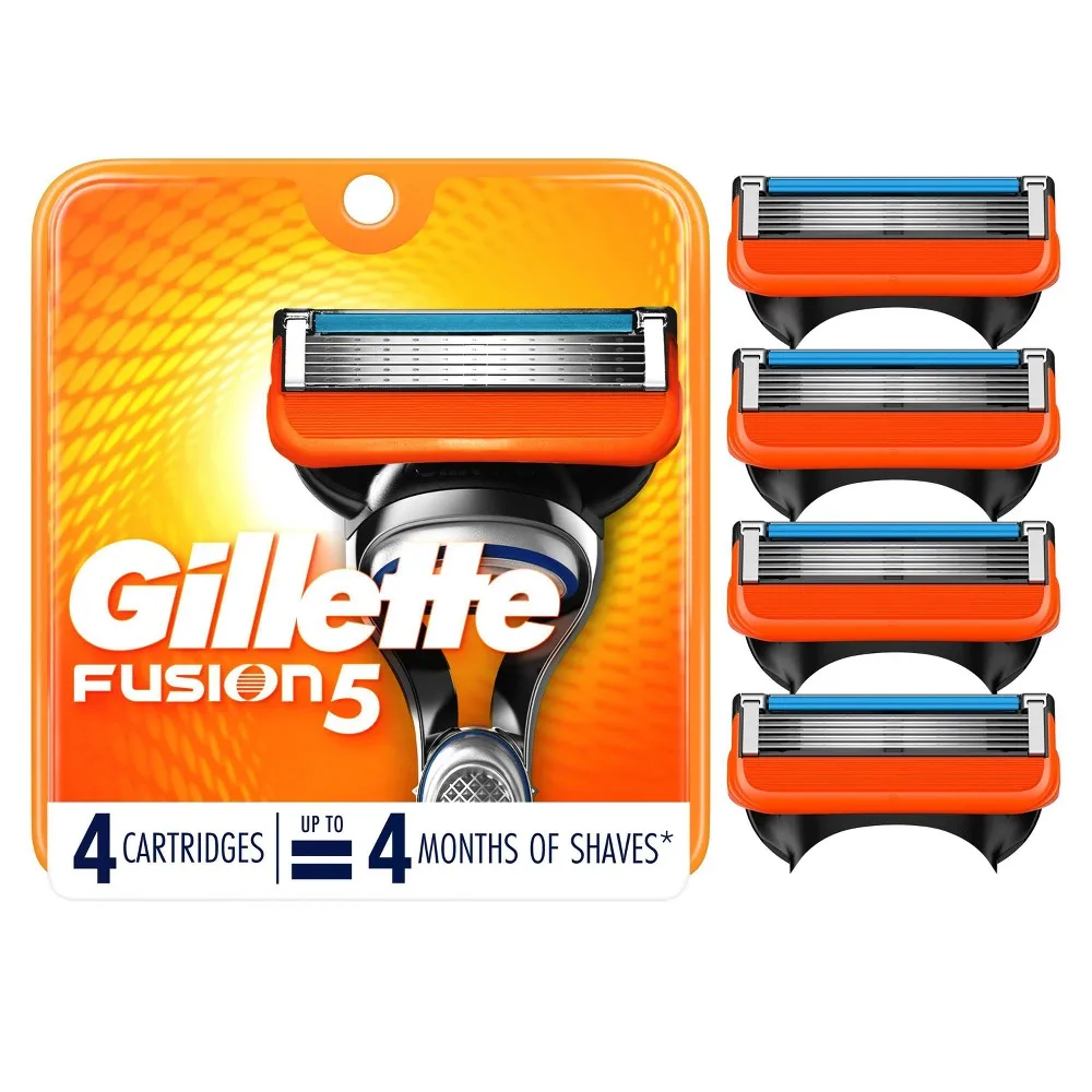 Gillette Fusion5 Razors for Men, 1 Razor, 4 Blade Refills, Lubrastrip for a More Comfortable Shave