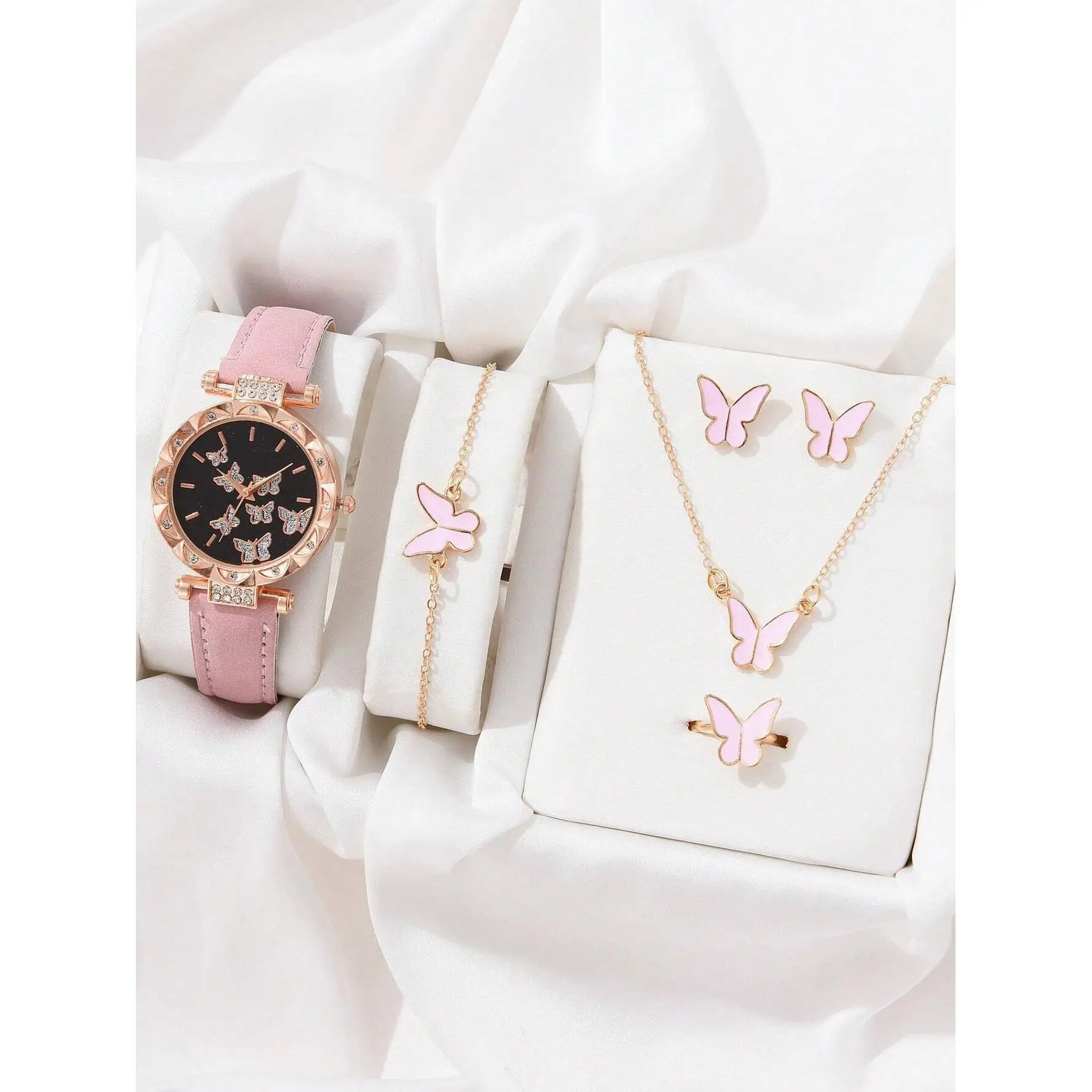 Watch Gold 7 In 1 Mechanical Japan New Fashion Fashion Wrist Stainless Steel Girls Quartz Digital Original Watches Without Strap