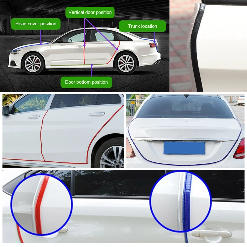 U-shaped edge strip car door seal dust-proof decorative strip sound insulation noise reduction rubber anti-scratch seal strip