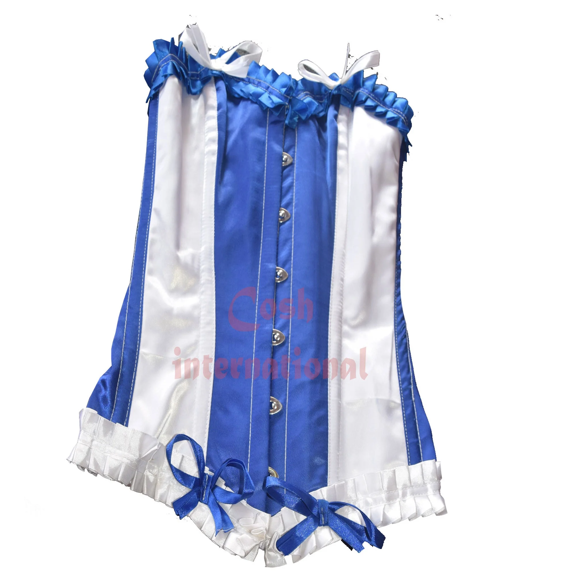 COSH CORSET Latest Design Overbust Steelboned Two Tone Satin Corset With Frill Fashion And Party Wear Dress