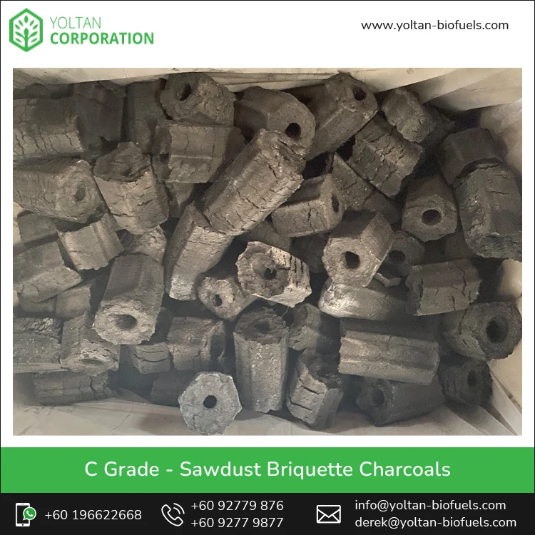 Great Quality Non Toxic Smokeless Customized Size Coconut Sawdust Briquette Hardwood BBQ Charcoal