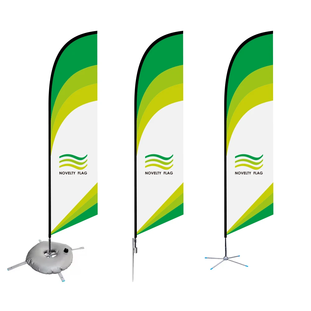 Fast Delivery Custom 2x6.5 FT Customized Size Printing Angled Beach Feather Banner Advertising Flag Custom