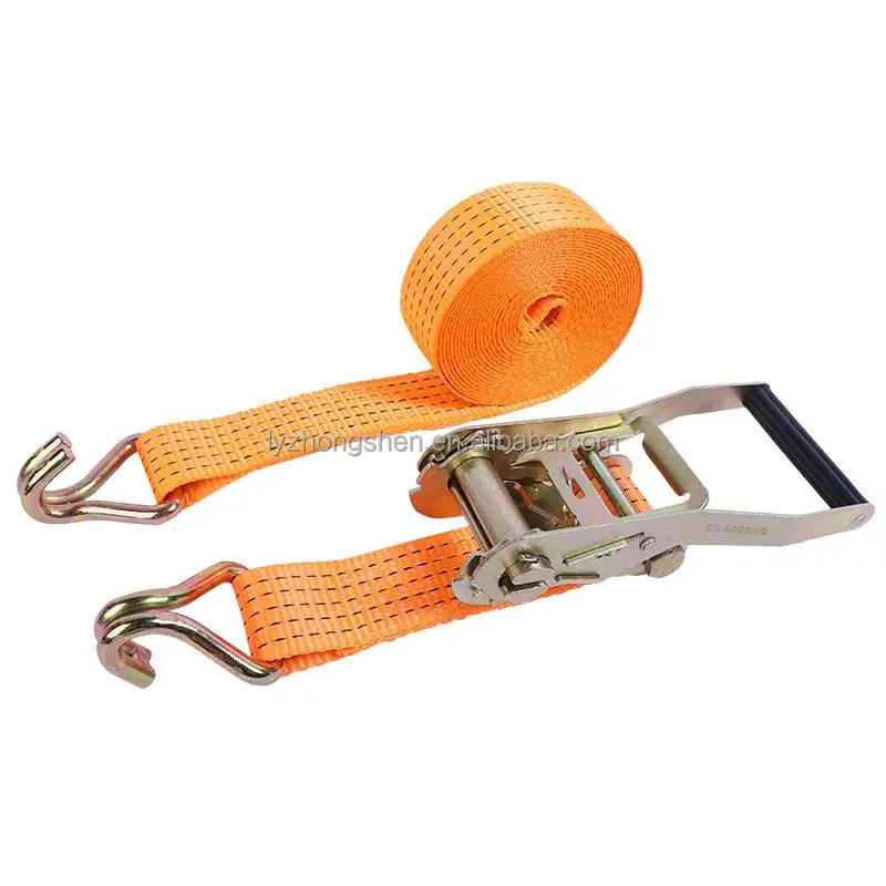 1inch 25MM 800KG Rubber handle ratchet tie down lashing strap with S hook