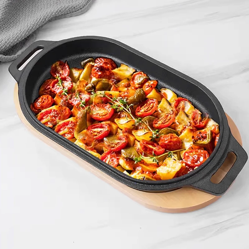 China Hot Sell Pre-seasoned 9 Inch Cast Iron Non Stick Square BBQ Grill Pan Griddle Pan Skillet Pan