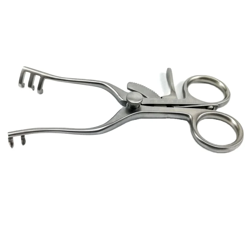 Stainless Steel WEITLANER Retractor 3x2 Prongs, Dilators Mastoid Retractors Adjustable & Automatic Fixation Hook Skin Retractor