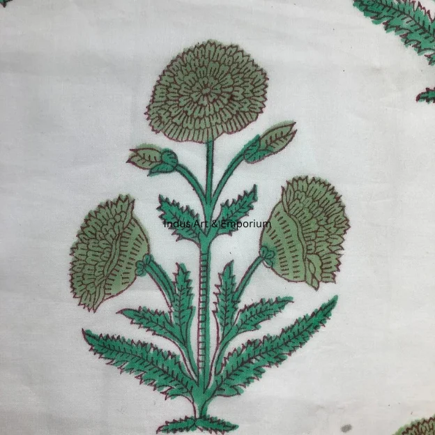 Gadh print Indian Hand Block Print Fabric 100% Cotton Natural Hand Dyed Eco friendly fabric for dresses