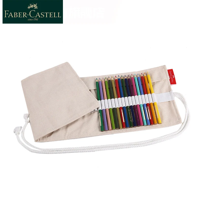 Faber Castell 573064 портативный пустой холщовый рулонный мешочек для хранения карандашей и цветных художественные
