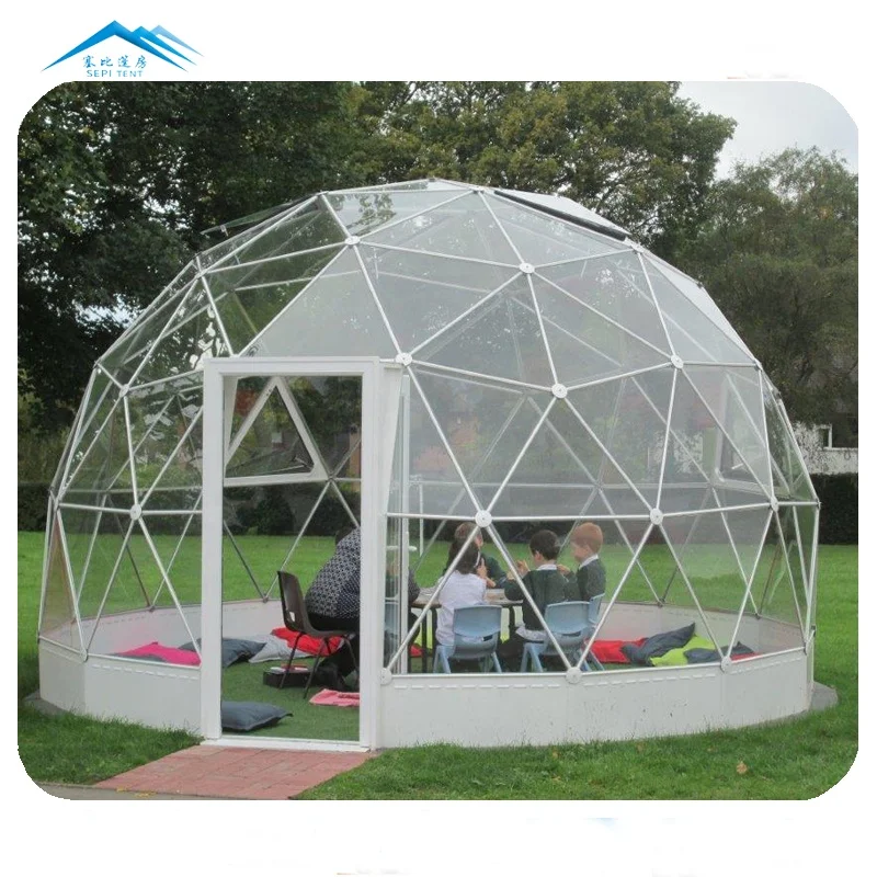 Small Hight Quality Outdoor Party Spherical PVC Glamping Waterproof PC Dome Transparent Geodesic Dome Igloo Gazebo Tent For Sale