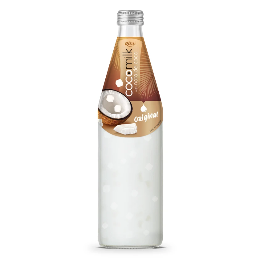 Good Beverage Coconut Milk With Durian Flavor Nata De Coco In 485ml Glass Bottle From Vitetnam
